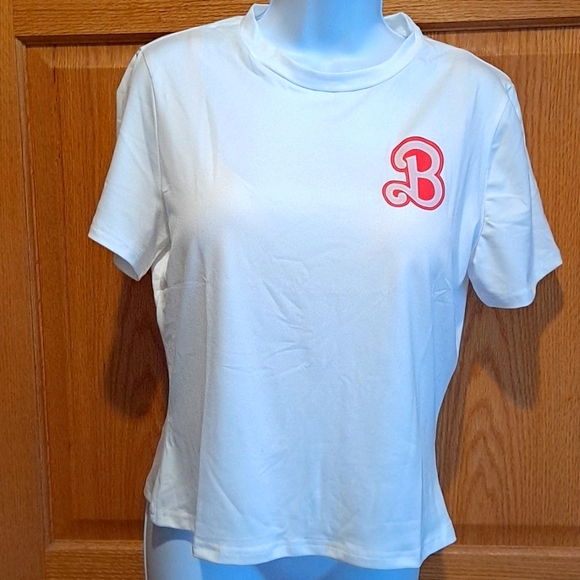 White Barbie Tee shirt Plus Free Large Pink Barbie Tumbler with purchase! - Picture 2 of 6